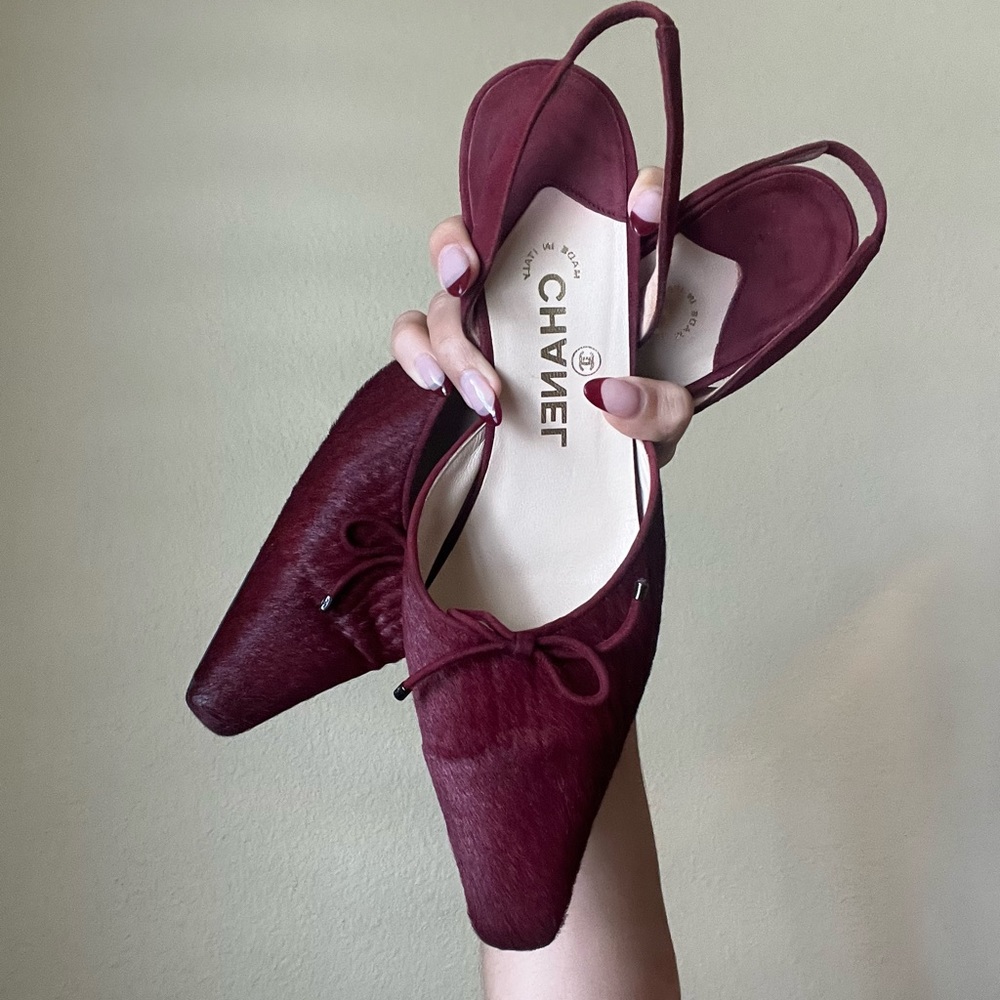 Vintage Burgundy Chanel Mules